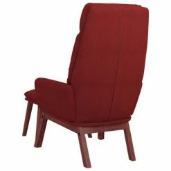 VidaXL Chaise de relaxation avec tabouret Rouge bordeaux Tissu -Fauteuils Soldes image 6 3097571