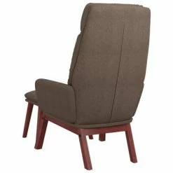 VidaXL Chaise de relaxation avec tabouret Taupe Tissu -Fauteuils Soldes image 6 3097572