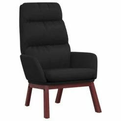 VidaXL Chaise de relaxation et tabouret Noir Cuir véritable similicuir -Fauteuils Soldes image 6 3097574