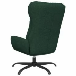 VidaXL Chaise de relaxation avec tabouret Vert foncé Tissu -Fauteuils Soldes image 6 3097588