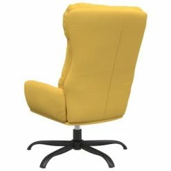 VidaXL Chaise de relaxation avec tabouret Jaune moutarde Tissu 13 VidaXL Chaise de relaxation avec tabouret Jaune moutarde Tissu -Fauteuils Soldes image 6 3097590