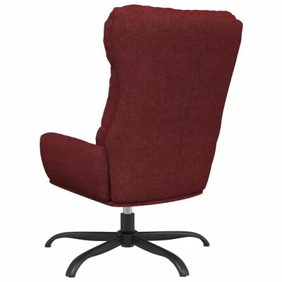 VidaXL Chaise de relaxation avec tabouret Rouge bordeaux Tissu 8 VidaXL Chaise de relaxation avec tabouret Rouge bordeaux Tissu – Image 6