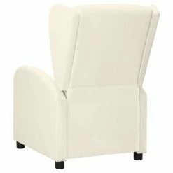 VidaXL Fauteuil inclinable releveur à oreilles Crème Similicuir -Fauteuils Soldes image 6 3098244