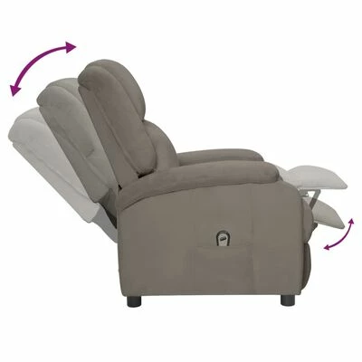 VidaXL Fauteuil inclinable électrique Gris clair Velours 8 VidaXL Fauteuil inclinable électrique Gris clair Velours – Image 6