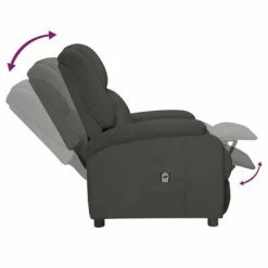 VidaXL Fauteuil inclinable électrique Gris foncé Velours -Fauteuils Soldes image 6 3098394