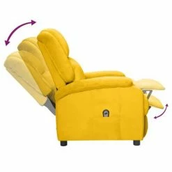 VidaXL Fauteuil inclinable électrique Jaune Velours -Fauteuils Soldes image 6 3098400