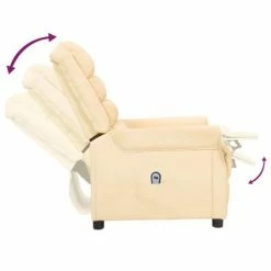 VidaXL Fauteuil inclinable électrique Crème Similicuir -Fauteuils Soldes image 6 3098467