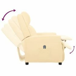 VidaXL Fauteuil inclinable électrique Crème Similicuir -Fauteuils Soldes image 6 3098481