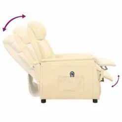 VidaXL Fauteuil inclinable électrique Crème Similicuir -Fauteuils Soldes image 6 3098495