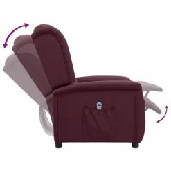 VidaXL Fauteuil inclinable électrique Violet Tissu -Fauteuils Soldes image 6 3098513