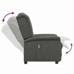 VidaXL Fauteuil inclinable électrique Gris foncé Tissu microfibre -Fauteuils Soldes image 6 3098533