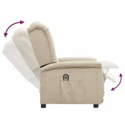 VidaXL Fauteuil inclinable électrique Crème Tissu microfibre 13 VidaXL Fauteuil inclinable électrique Crème Tissu microfibre -Fauteuils Soldes image 6 3098535