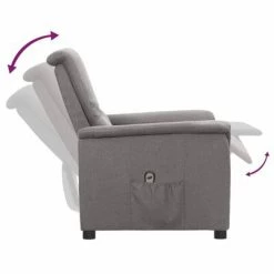 VidaXL Fauteuil inclinable électrique Gris clair Tissu -Fauteuils Soldes image 6 3098544