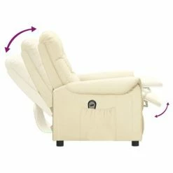 VidaXL Fauteuil inclinable électrique Crème Similicuir -Fauteuils Soldes image 6 3098571