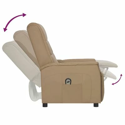 VidaXL Fauteuil inclinable électrique Cappuccino Similicuir 8 VidaXL Fauteuil inclinable électrique Cappuccino Similicuir – Image 6