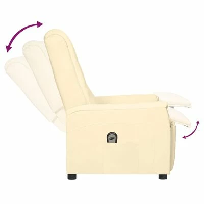 VidaXL Fauteuil inclinable électrique Crème Similicuir 8 VidaXL Fauteuil inclinable électrique Crème Similicuir – Image 6