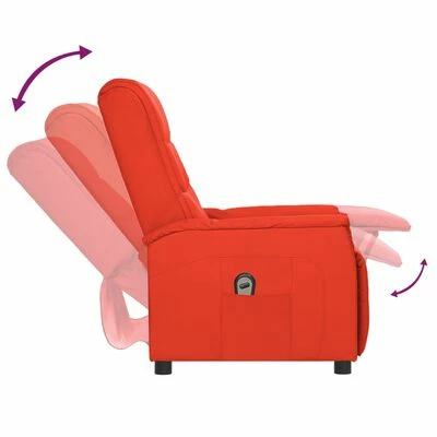 VidaXL Fauteuil inclinable électrique Rouge Similicuir 8 VidaXL Fauteuil inclinable électrique Rouge Similicuir – Image 6