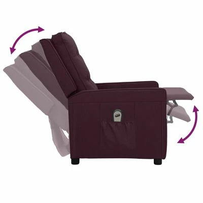 VidaXL Fauteuil inclinable électrique Violet Tissu 8 VidaXL Fauteuil inclinable électrique Violet Tissu – Image 6