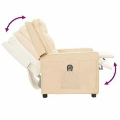 VidaXL Fauteuil inclinable électrique Crème Tissu -Fauteuils Soldes image 6 3098619