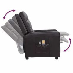 VidaXL Fauteuil de massage inclinable électrique Noir Similicuir -Fauteuils Soldes image 6 3098636