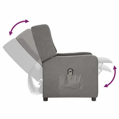 VidaXL Fauteuil inclinable électrique Gris clair Tissu 8 VidaXL Fauteuil inclinable électrique Gris clair Tissu – Image 6