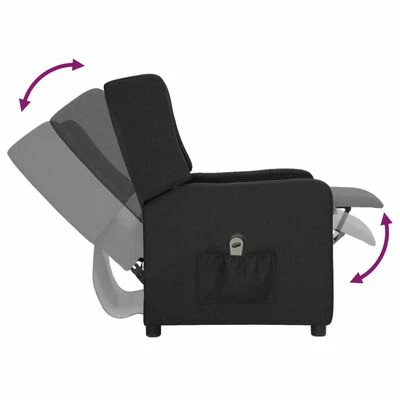 VidaXL Fauteuil inclinable électrique Noir Tissu 8 VidaXL Fauteuil inclinable électrique Noir Tissu – Image 6