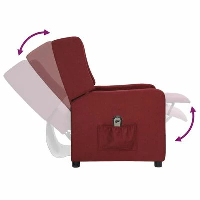 VidaXL Fauteuil inclinable électrique Rouge bordeaux Tissu 8 VidaXL Fauteuil inclinable électrique Rouge bordeaux Tissu – Image 6