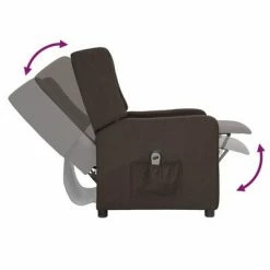 VidaXL Fauteuil inclinable électrique Marron foncé Tissu -Fauteuils Soldes image 6 3098726