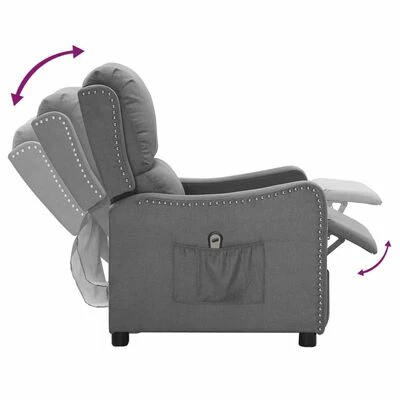 VidaXL Fauteuil inclinable électrique Gris clair Tissu 8 VidaXL Fauteuil inclinable électrique Gris clair Tissu – Image 6