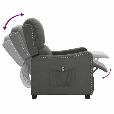 VidaXL Fauteuil inclinable électrique Gris foncé Tissu 8 VidaXL Fauteuil inclinable électrique Gris foncé Tissu – Image 6