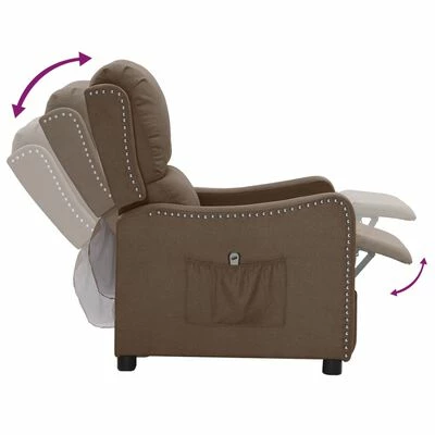 VidaXL Fauteuil inclinable électrique Taupe Tissu 8 VidaXL Fauteuil inclinable électrique Taupe Tissu – Image 6