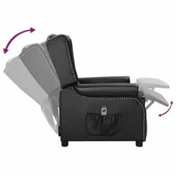 VidaXL Fauteuil inclinable électrique Noir Similicuir brillant -Fauteuils Soldes image 6 3098773