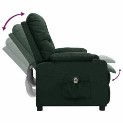 VidaXL Fauteuil inclinable électrique Vert foncé Tissu -Fauteuils Soldes image 6 3098845