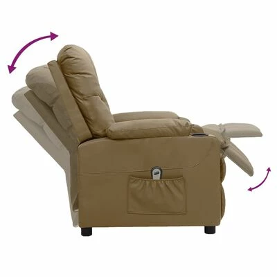 VidaXL Fauteuil inclinable électrique Cappuccino Similicuir 8 VidaXL Fauteuil inclinable électrique Cappuccino Similicuir – Image 6