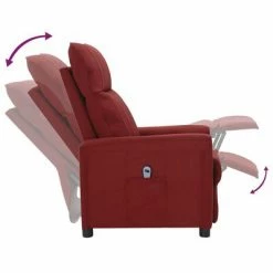 VidaXL Fauteuil inclinable électrique Bordeaux Tissu -Fauteuils Soldes image 6 3098880
