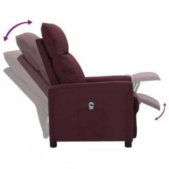 VidaXL Fauteuil inclinable électrique Violet Tissu -Fauteuils Soldes image 6 3098884
