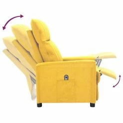 VidaXL Fauteuil inclinable électrique Jaune Tissu -Fauteuils Soldes image 6 3098888