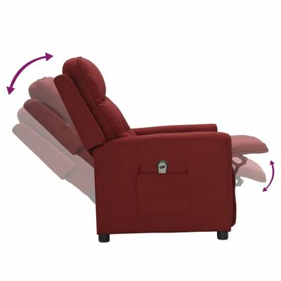 VidaXL Fauteuil inclinable électrique Rouge bordeaux Tissu 8 VidaXL Fauteuil inclinable électrique Rouge bordeaux Tissu – Image 6