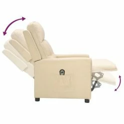 VidaXL Fauteuil inclinable électrique Crème Tissu -Fauteuils Soldes image 6 3098910