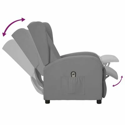 VidaXL Fauteuil inclinable électrique à oreilles Gris Similicuir 8 VidaXL Fauteuil inclinable électrique à oreilles Gris Similicuir – Image 6