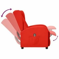 VidaXL Fauteuil inclinable électrique à oreilles Rouge Similicuir -Fauteuils Soldes image 6 3098954