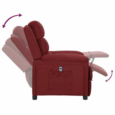 VidaXL Fauteuil inclinable électrique Rouge bordeaux Tissu 8 VidaXL Fauteuil inclinable électrique Rouge bordeaux Tissu – Image 6