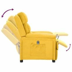 VidaXL Fauteuil inclinable électrique Jaune Tissu -Fauteuils Soldes image 6 3098974