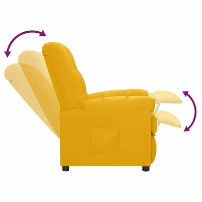 VidaXL Fauteuil inclinable électrique Jaune Tissu 8 VidaXL Fauteuil inclinable électrique Jaune Tissu – Image 6