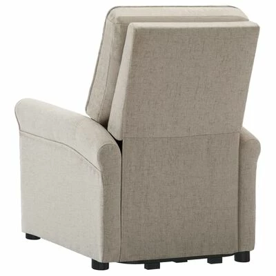 VidaXL Fauteuil inclinable Crème Tissu 8 VidaXL Fauteuil inclinable Crème Tissu – Image 6