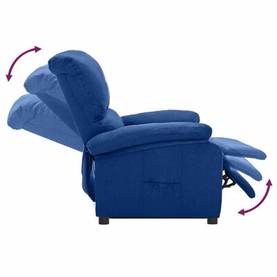 VidaXL Fauteuil releveur inclinable Bleu Tissu 8 VidaXL Fauteuil releveur inclinable Bleu Tissu â Image 6