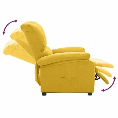 VidaXL Fauteuil releveur inclinable Jaune Tissu 8 VidaXL Fauteuil releveur inclinable Jaune Tissu – Image 6