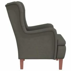 VidaXL Fauteuil avec tabouret Gris foncé Velours -Fauteuils Soldes image 6 3121242