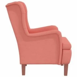 VidaXL Fauteuil avec tabouret Rose Velours -Fauteuils Soldes image 6 3121245