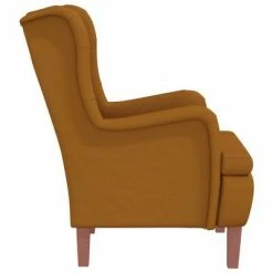 VidaXL Fauteuil avec tabouret Marron Velours -Fauteuils Soldes image 6 3121249